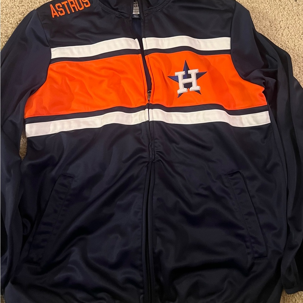 Vintage Houston Astros Navy and Orange Zip up Throwback Jacket - Picture 7 of 7